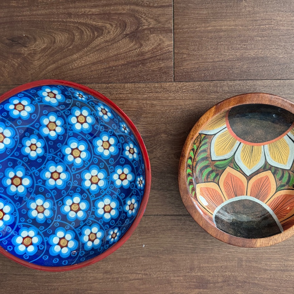 Cozumel Hand painted Wooden Bowls